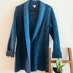 LL Bean Blue Cardigan Sz S